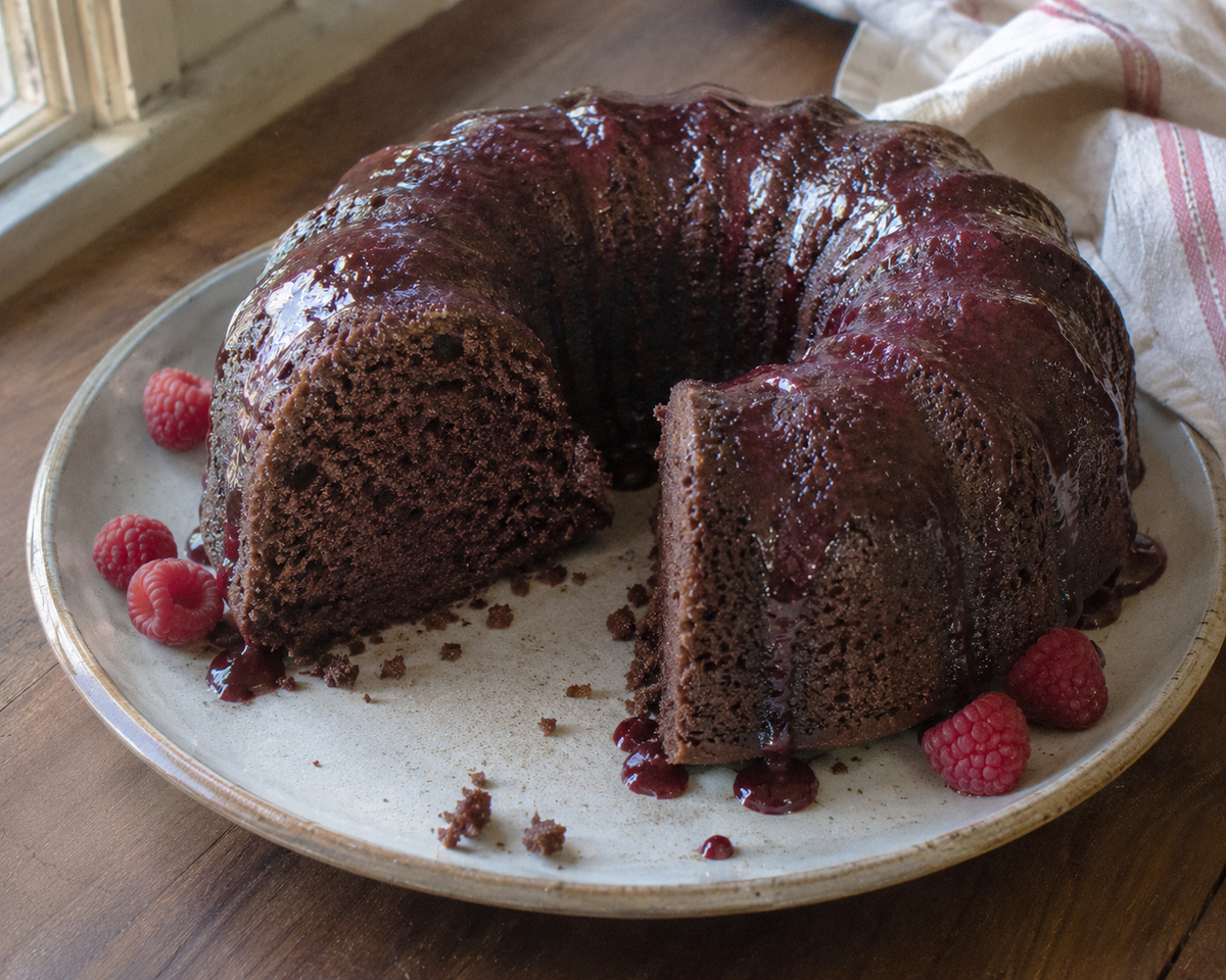 Chocolate Raspberry Balsamic Glazed Bundt Cake with Raspberry Dark Bal – Rocky Mountain Olive Oil