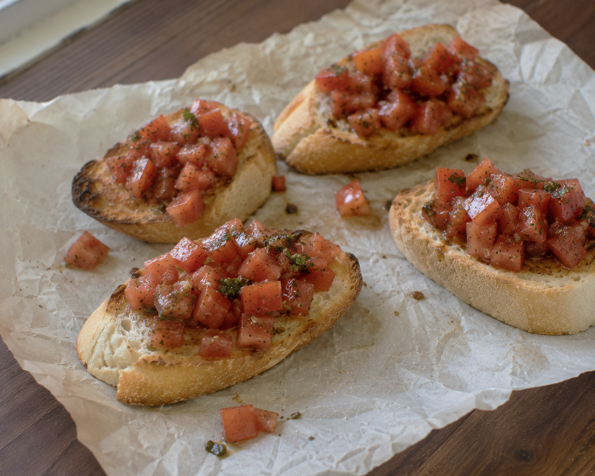 Neapolitan Herb Tomato Crostini with Neapolitan Herb Dark Balsamic Vin – Rocky Mountain Olive Oil