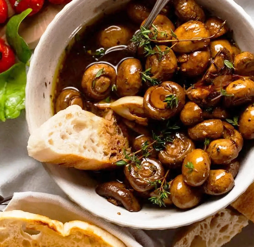Oregano Balsamic Marinated Mushrooms