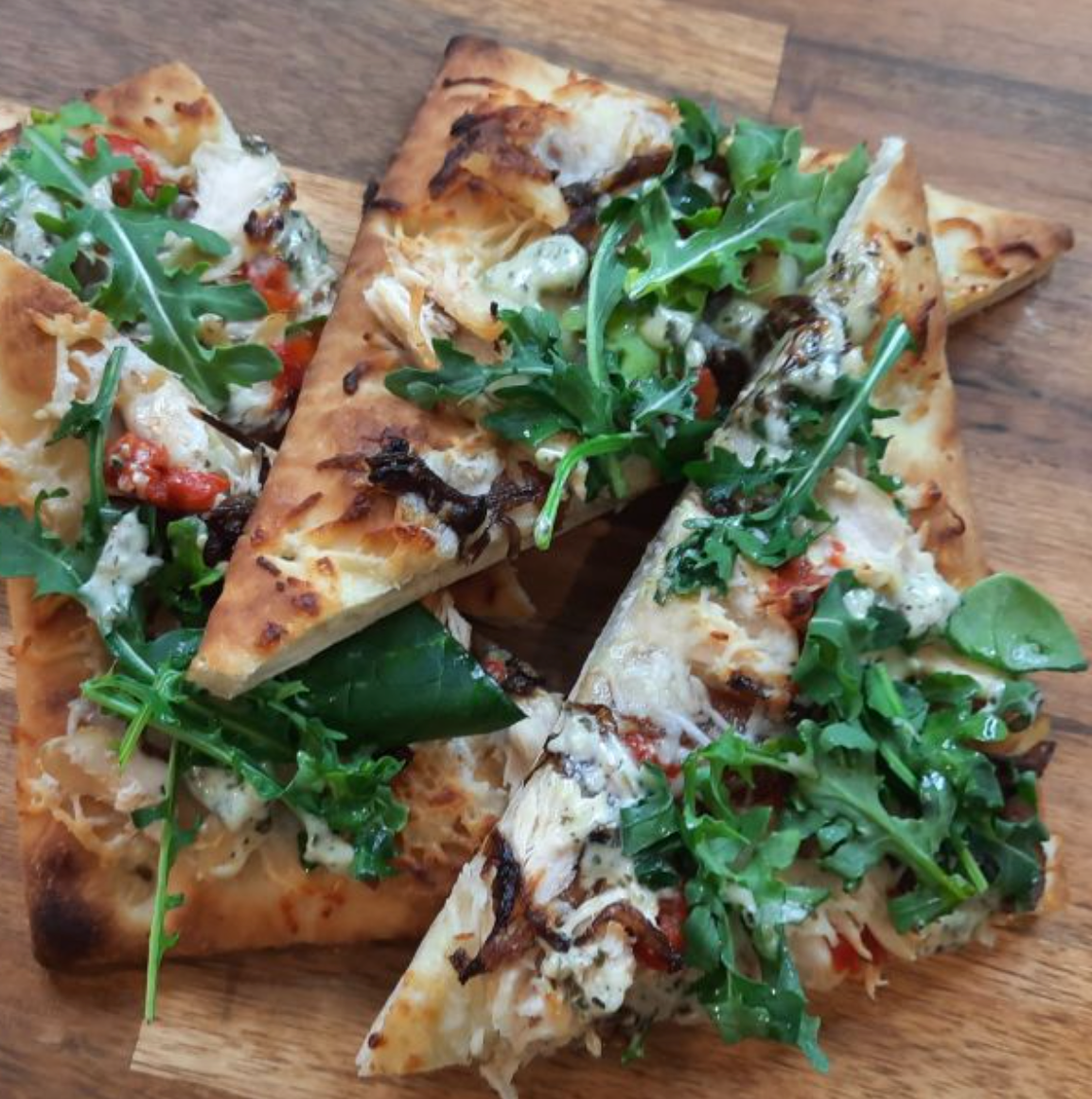 Grilled Honey Mustard Chicken Flatbread Rocky Mountain Olive Oil