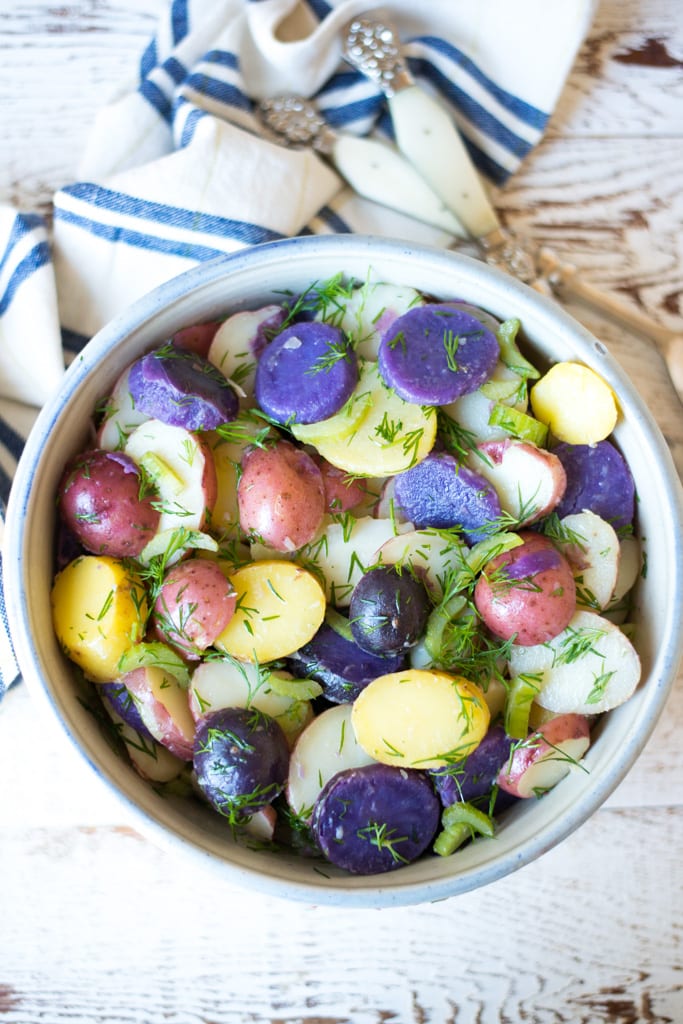 4th of July Staple: Red, White and Blue Potato Salad – Rocky Mountain Olive Oil