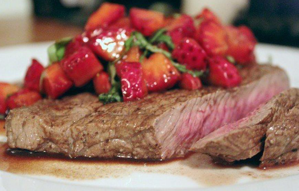 Steak with Strawberry Balsamic Salsa