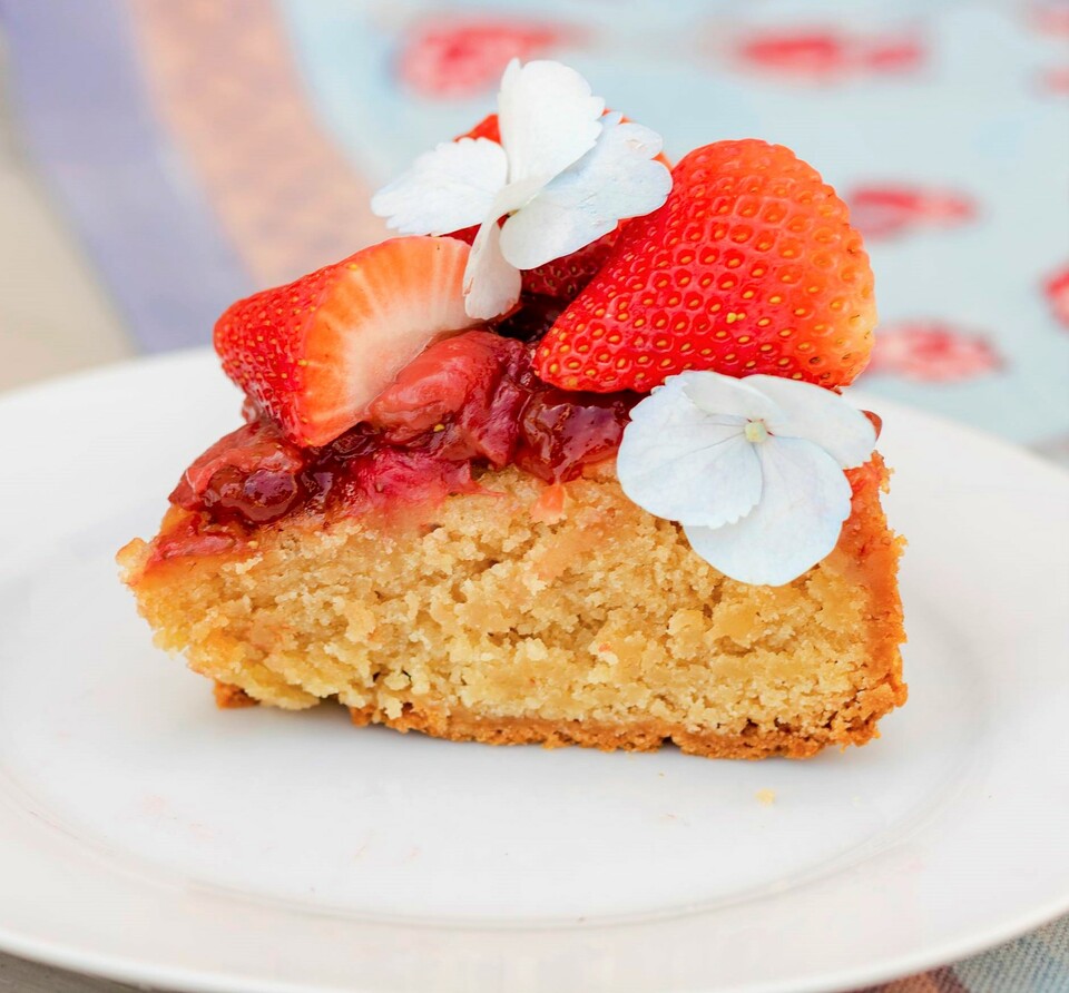 Strawberry Balsamic Breakfast Cake
