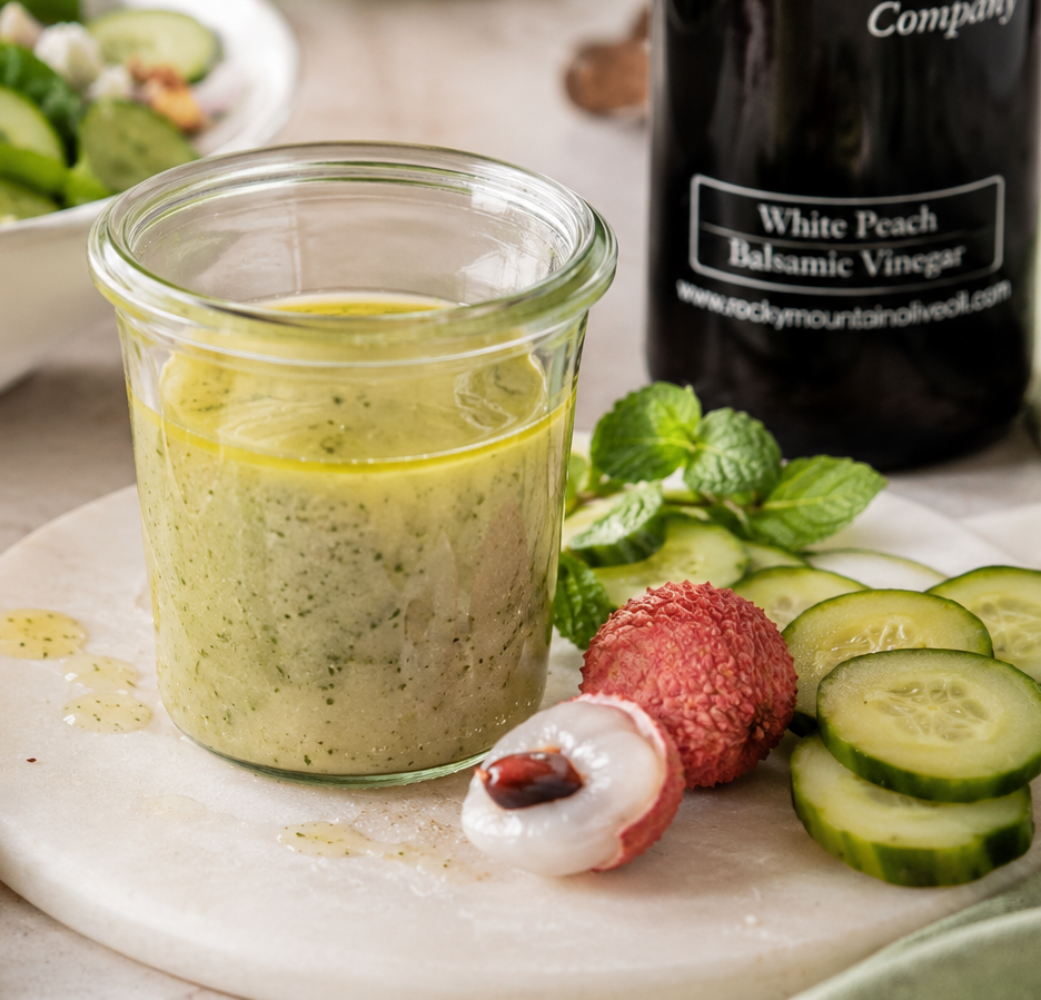 3:2:1 Ratio Lychee & Cucumber Vinaigrette Rocky Mountain Olive Oil 3:2:1 Ratio Lychee & Cucumber Vinaigrette Rocky Mountain Olive Oil