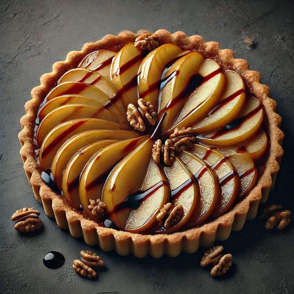 Balsamic Infused Pear & Walnut Tart