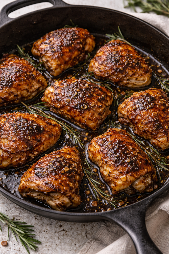 Balsamic Garlic Glazed Chicken Thighs – Rocky Mountain Olive Oil