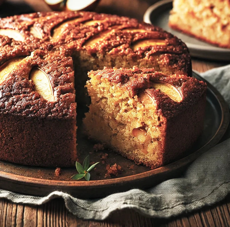 Caramelized Apple Olive Oil Spice Cake