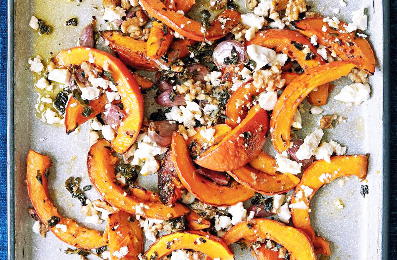 Chipotle Roasted Pumpkin Wedges with Feta