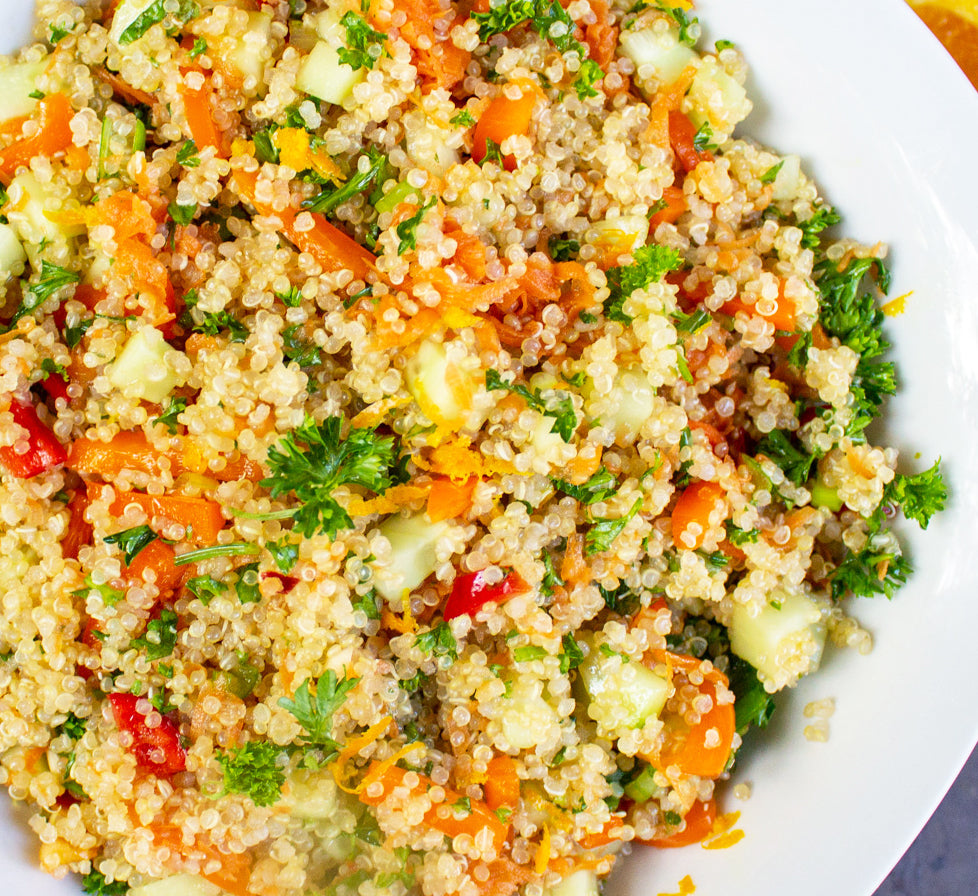 Cilantro & Onion Quinoa with Lemongrass Mint Dressing