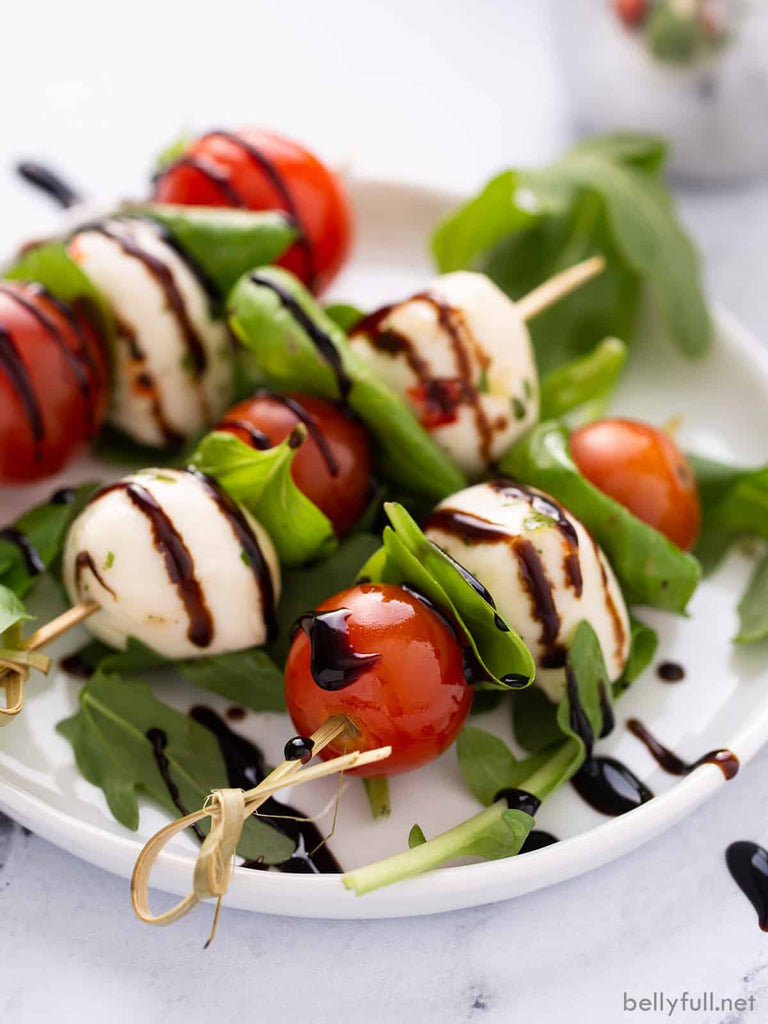 Ghostly Caprese Skewers with Balsamic Glaze