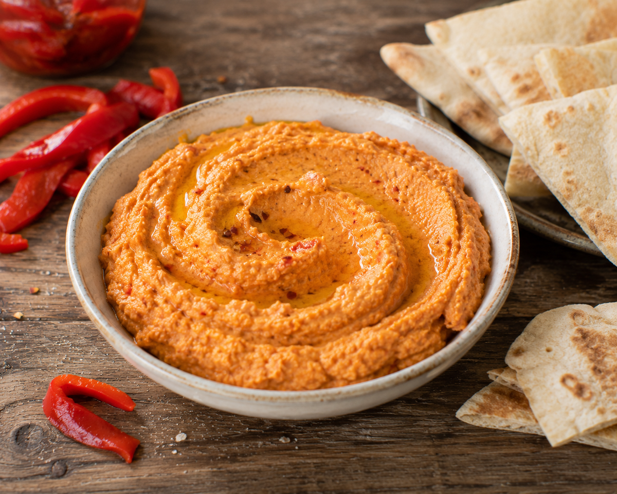 Harissa Roasted Red Pepper Hummus – Rocky Mountain Olive Oil