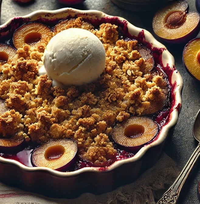 Plum Balsamic Crumble