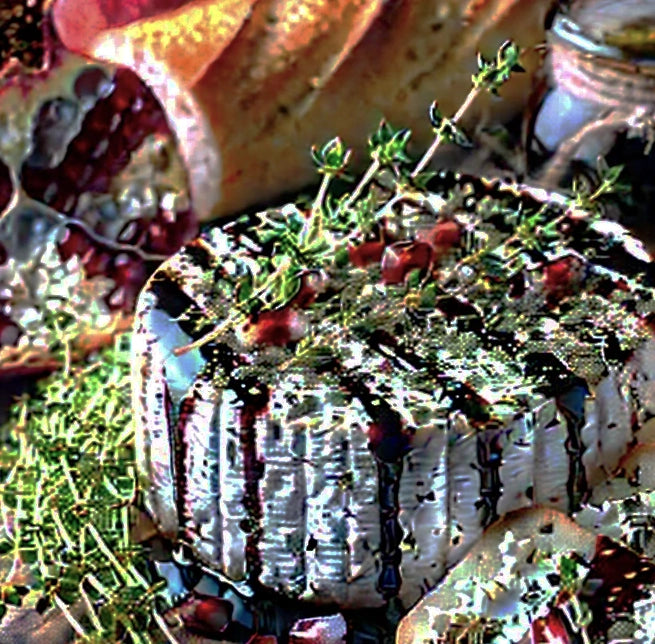 Thyme Pomegranate Infused Goat Cheese Appetizer