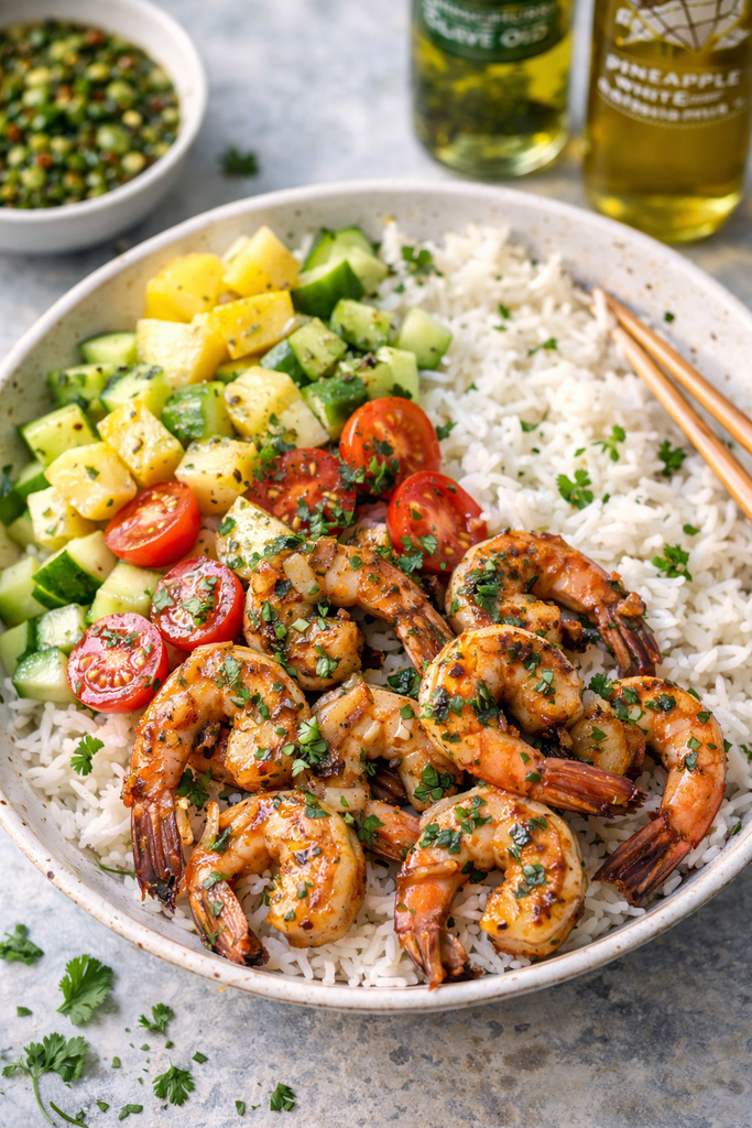 Tropical Chimichurri Shrimp & Rice Bowl – Rocky Mountain Olive Oil
