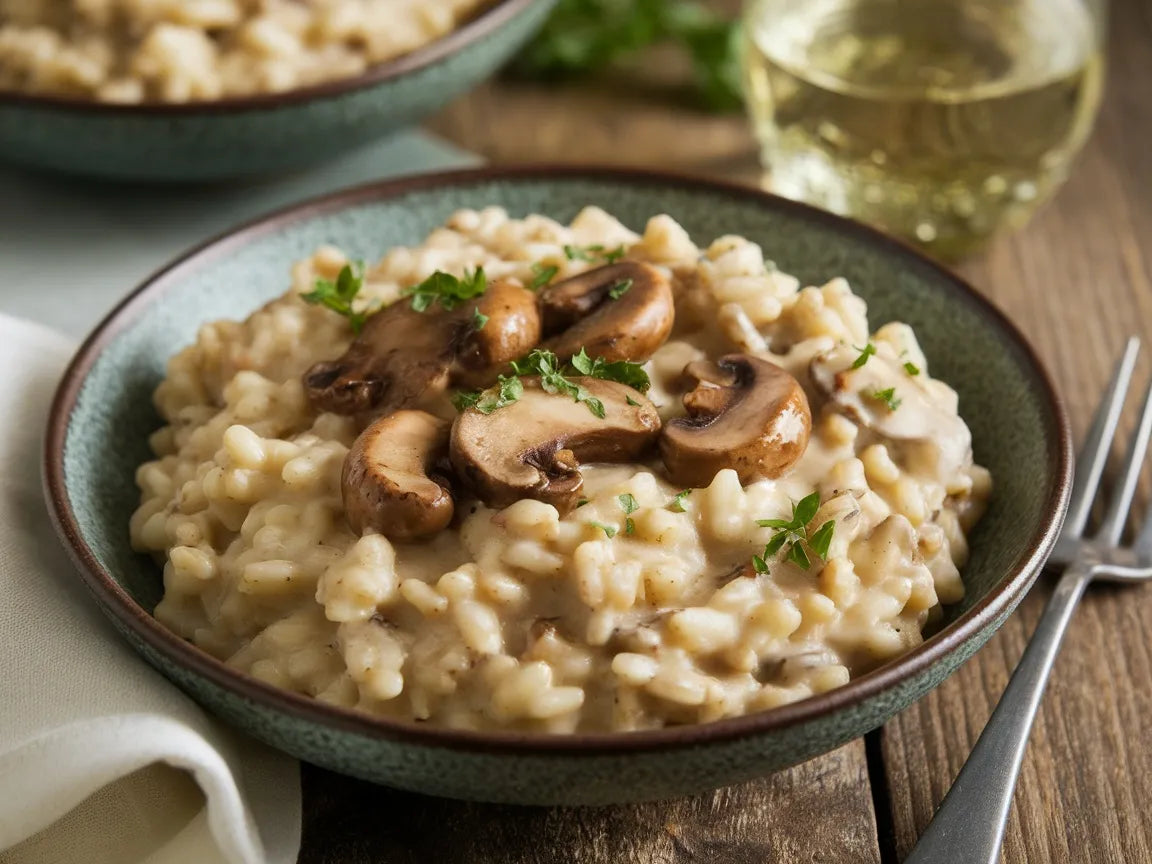 American Risotto Wild Mushroom & Sage Risotto with Cranberry Pear Reduction – Rocky ...
