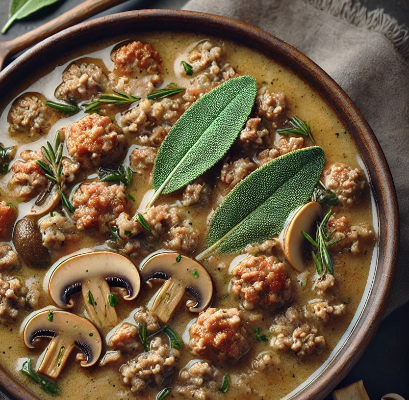 Wild Mushroom & Sage Sausage Soup