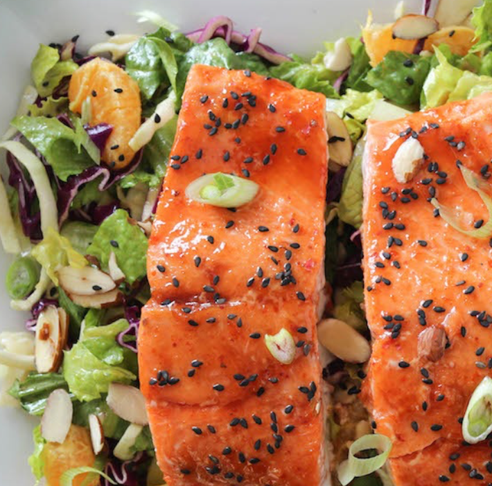 Honey Ginger Salmon Salad