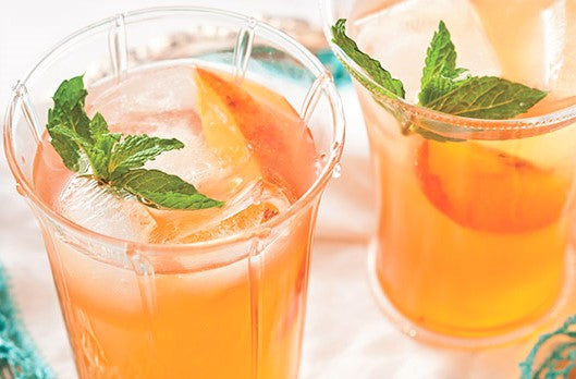 Peach Balsamic Smash Cocktail
