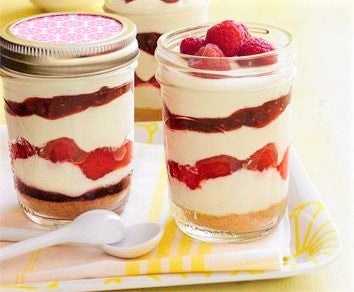 Raspberry Creamsicle Cheesecake Jars