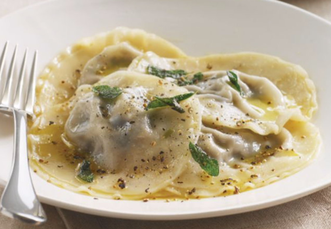 Goat Cheese Ravioli with Mushroom & Sage Cream Sauce – Rocky Mountain ...