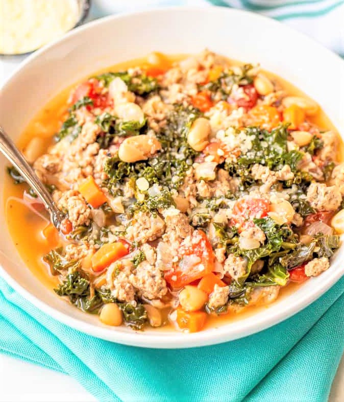Tuscan Cannellini Kale Soup with Turkey