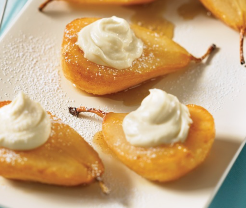Vanilla Balsamic Pears with Cinnamon Mascarpone