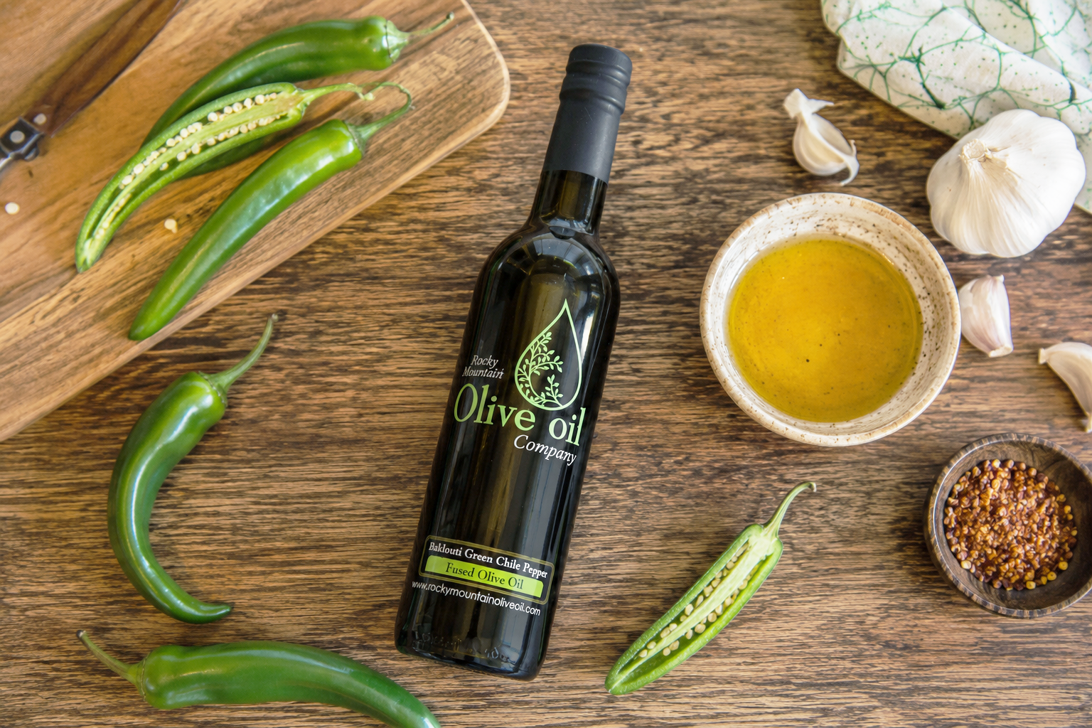 Baklouti Green Chili Pepper Fused Olive Oil – Rocky Mountain Olive Oil