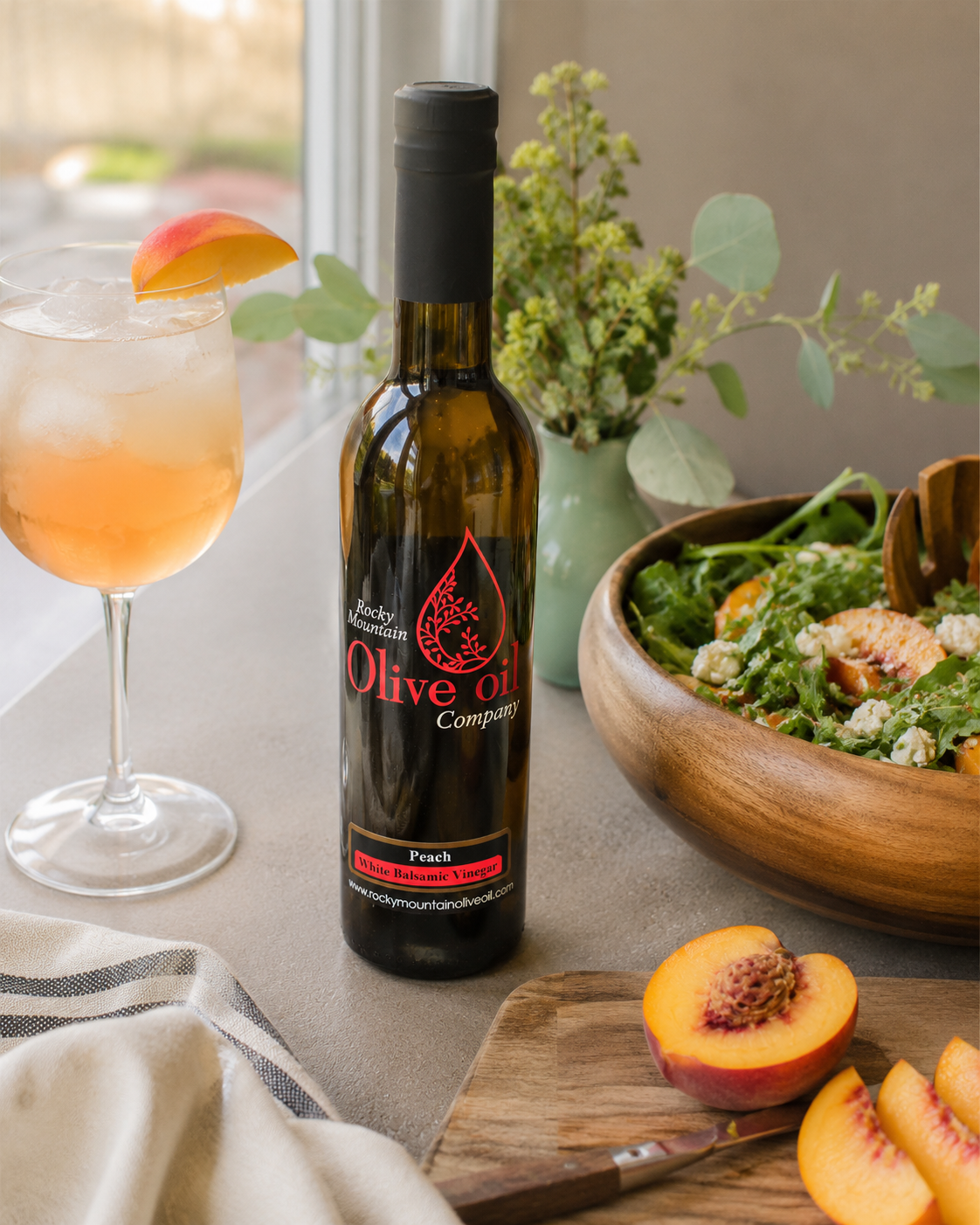 Peach White Balsamic Vinegar – Rocky Mountain Olive Oil