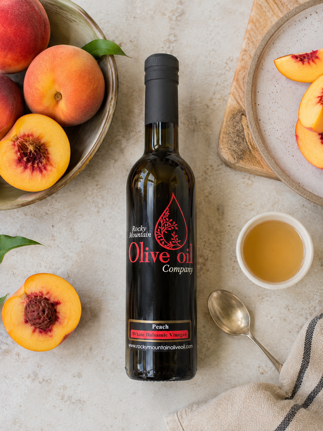 Peach White Balsamic Vinegar – Rocky Mountain Olive Oil