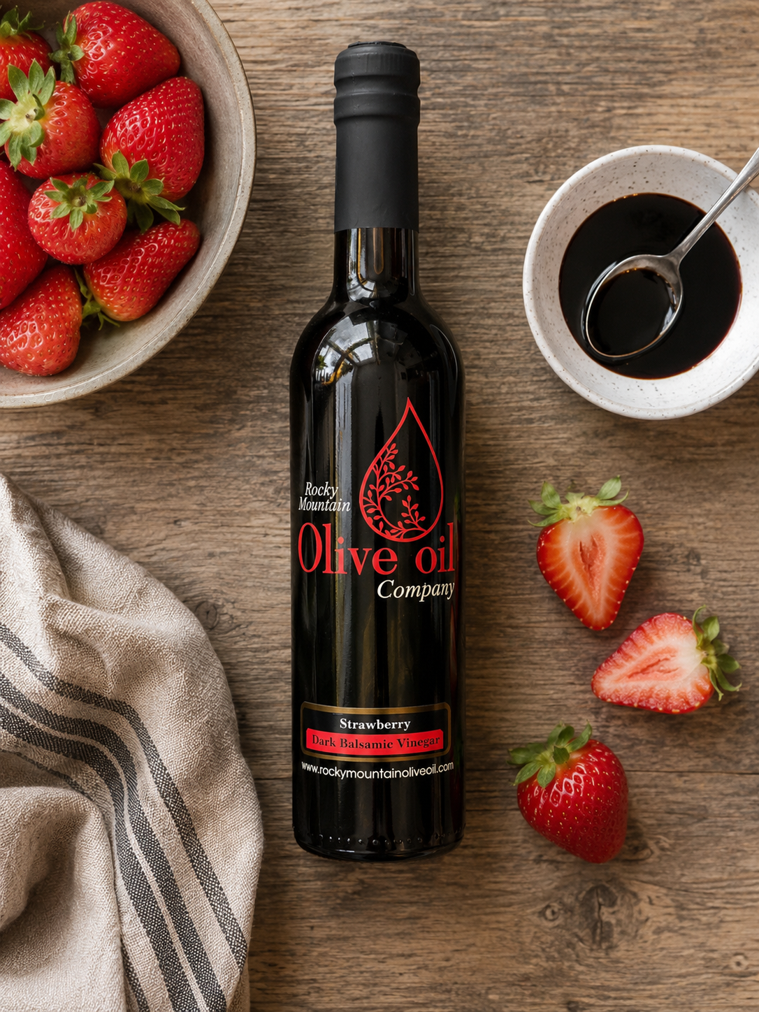 Strawberry Dark Balsamic Vinegar – Rocky Mountain Olive Oil